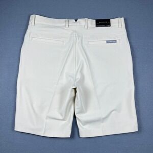 Dunning Golf Mens Performance Shorts Stone White 32 D7S22H623 9 Inch Inseam NWT